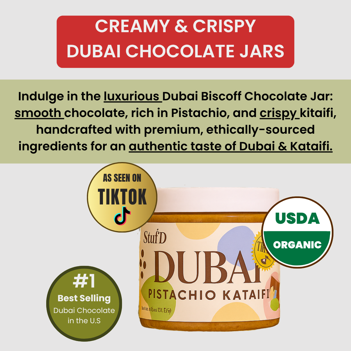 SUMMER SALE - DUBAI PISTACHIO CHOCOLATE JAR