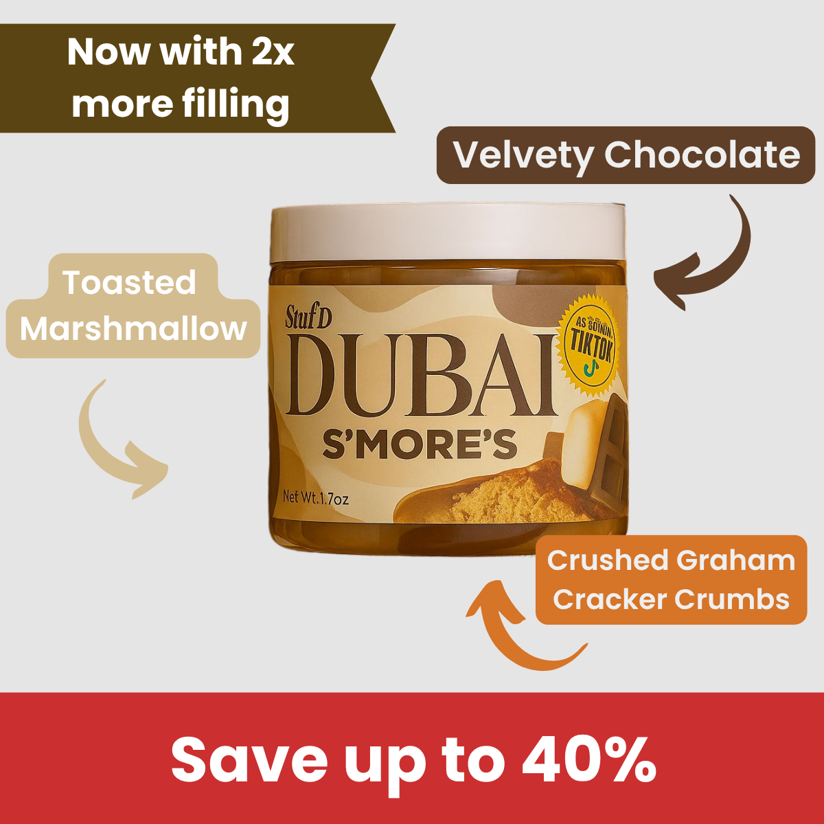 SUMMER SALE - DUBAI SMORES CHOCOLATE JAR